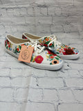 Size 9.5 Ladies White Floral Ked Tennis Shoe