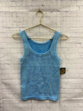 Size L/XL Ladies Deep Sky Ribbed Zenana Tank Top