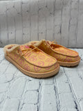 Size 6 Ladies Peach Print Hey dude Shoe
