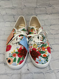 Size 9.5 Ladies White Floral Ked Tennis Shoe
