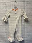 Size 9 Months Girl's White Stripe Jumpsuit