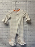 Size 9 Months Girl's White Stripe Jumpsuit