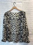 Size Small Ladies Cream Animal Print ee:some Blouse