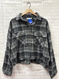Size Large Ladies Gray Plaid talulah Blouse