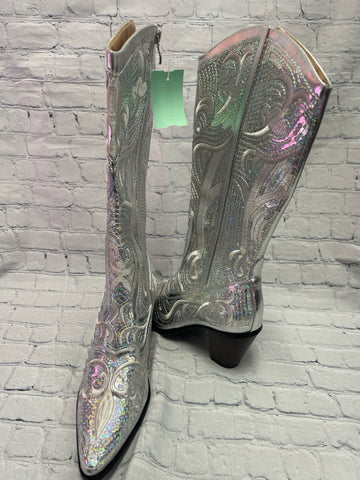 Size 9 Ladies silver Sparkle Boot