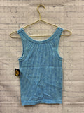 Size L/XL Ladies Deep Sky Ribbed Zenana Tank Top