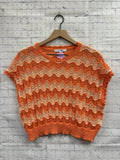 Size Large Ladies Orange CHEVRON Blouse