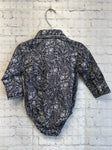 Size 6-9 Months Boy's Navy Paisley Onesie