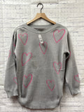 Size Medium Ladies Gray Print Top