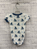 Size 18-24 Months Boy's White Print Kic Kee Pants Onesie