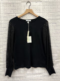 Size Small Ladies Black Sequin She + Sky Blouse