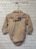 Size 18 Months Boy's Cream Print Cowboy Hardware Onesie
