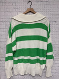 Size Small Ladies White Stripe Aerie Pullover