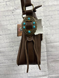 Ladies Brown Fringed Justin Purse
