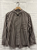Size XL Ladies Brown Stripe Loft Blouse