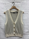 Size Medium Ladies Cream Stripe Gap Tank Blouse