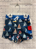 Size 12-18 Months Boy's Navy Print Mudpie Swim Shorts