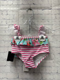 Size 2T Girl's Pink Stripe Pete +  Lucy Swimsuit
