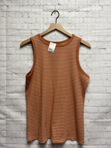 Size XL Ladies Brown Stripe Nine West Tank Top