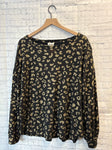 Size Large Ladies Black Animal Print BIBI Top