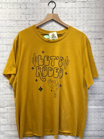Size 2X Ladies Yellow Print CANVAS Top