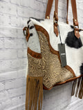 Ladies White Cow MYRA Purse