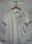 Size Large Ladies White Print Loft Top