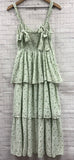 Size Medium Ladies Light Green Floral Tank Dress