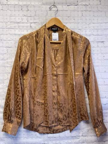 Size X-Small Ladies Tan Animal Print Express Blouse