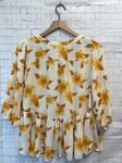 Size Medium Ladies Cream Floral Versona Blouse