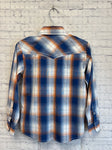 Size 6 Boy's Blue Plaid Cowboy Hardware Shirt