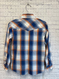 Size 6 Boy's Blue Plaid Cowboy Hardware Shirt
