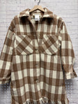 Size Small Ladies Brown Checked Jacket