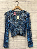 Size X-Small Ladies Blue Paisley free people Blouse