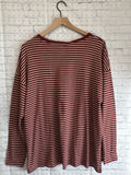 Size Large Ladies Brown Stripe Maurices Top