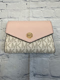 Ladies White Print Michael Kors Purse