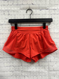 Size 4 Ladies Red lulu lemon Workout Shorts