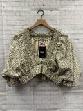 Size Large Ladies Cream Animal Print Blouse