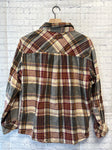 Size Medium Ladies Tan Plaid Blouse