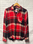 Size Medium Ladies Red Plaid Altar'd State Blouse