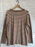 Size Large Ladies Brown Stripe Maurices Top