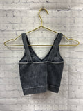 Size S/M Ladies Ash Black Ribbed Zenana Tank Top