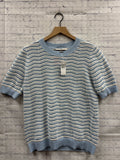 Size Medium Ladies Light Blue Print Loft Blouse
