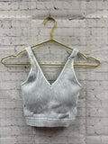 Size S/M Ladies Light Grey Ribbed Zenana Tank Top
