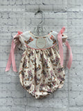 Size 3 Months Girl's Cream Print Onesie