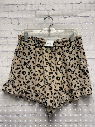 Size Small Ladies Tan Animal Print Shorts