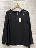 Size XL Ladies Black Pearl Blouse