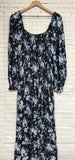 Size Large Ladies Black Floral free people Dress