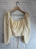 Size Small Ladies White Floral LUSH Blouse