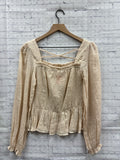 Size Medium Ladies Cream blu pepper Blouse